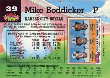 1992 Stadium Club #39 Mike Boddicker Back