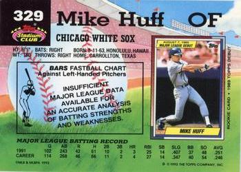 1992 Stadium Club #329 Mike Huff Back