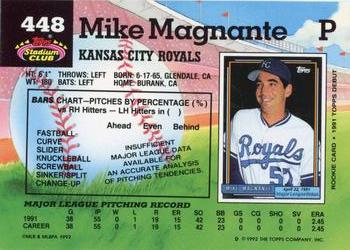 1992 Stadium Club #448 Mike Magnante Back