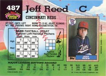 1992 Stadium Club #487 Jeff Reed Back