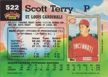 1992 Stadium Club #522 Scott Terry Back
