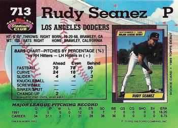 1992 Stadium Club #713 Rudy Seanez Back
