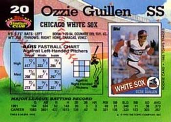 1992 Stadium Club #20 Ozzie Guillen Back