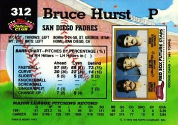 1992 Stadium Club #312 Bruce Hurst Back