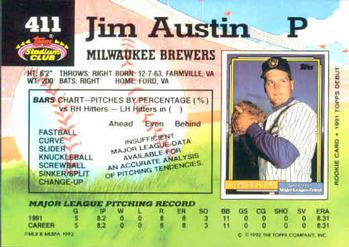 1992 Stadium Club #411 Jim Austin Back