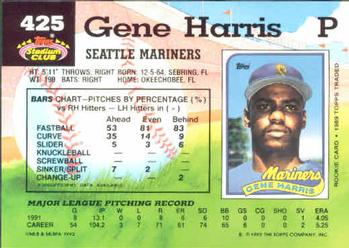 1992 Stadium Club #425 Gene Harris Back