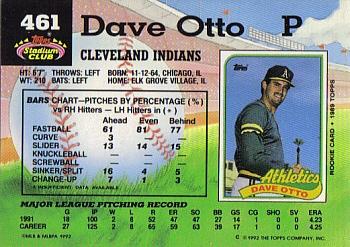 1992 Stadium Club #461 Dave Otto Back