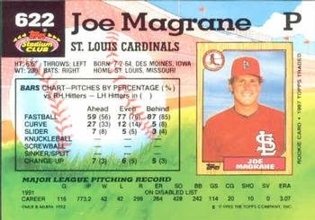 1992 Stadium Club #622 Joe Magrane Back