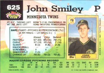 1992 Stadium Club #625 John Smiley Back