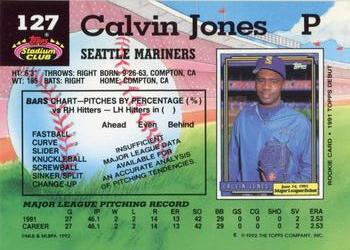1992 Stadium Club #127 Calvin Jones Back