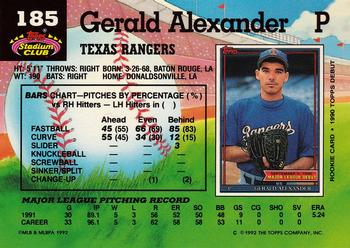 1992 Stadium Club #185 Gerald Alexander Back