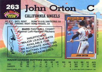 1992 Stadium Club #263 John Orton Back