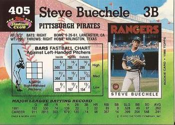 1992 Stadium Club #405 Steve Buechele Back