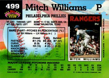 Mitch Williams Signed 1992 Studio Baseball Card - Philadelphia Phillies