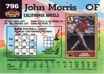 1992 Stadium Club #796 John Morris Back