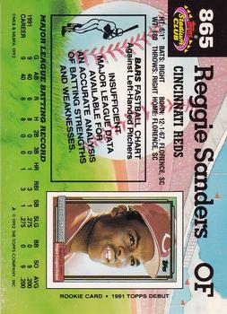 1992 Stadium Club #865 Reggie Sanders Back