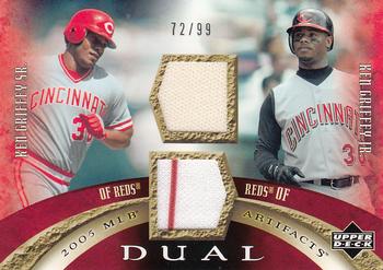 2005 Upper Deck Artifacts - Dual Artifacts #DA-GG Ken Griffey Sr. / Ken Griffey Jr. Front