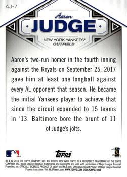 2019 Topps - Aaron Judge Star Player Highlights #AJ-7 Aaron Judge Back