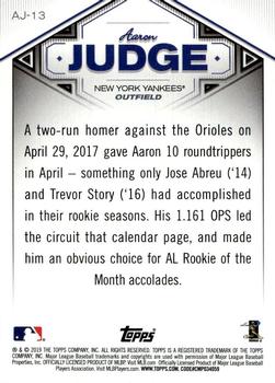 2019 Topps - Aaron Judge Star Player Highlights #AJ-13 Aaron Judge Back