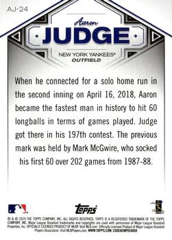 2019 Topps - Aaron Judge Star Player Highlights #AJ-24 Aaron Judge Back