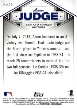 2019 Topps - Aaron Judge Star Player Highlights #AJ-26 Aaron Judge Back