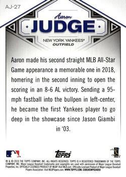 2019 Topps - Aaron Judge Star Player Highlights #AJ-27 Aaron Judge Back
