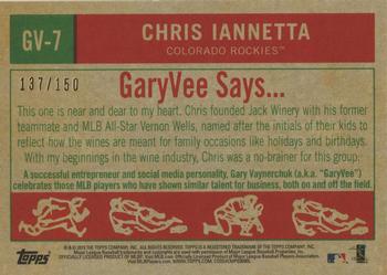 2019 Topps - Gary Vee's Top Entrepreneurs in Baseball 150th Anniversary #GV-7 Chris Iannetta Back