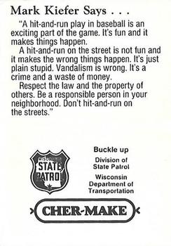 1993 Milwaukee Brewers Police - Wisconsin State Patrol #NNO Mark Kiefer Back