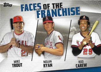 2019 Topps - Faces of the Franchise #FOF-1 Mike Trout / Nolan Ryan / Rod Carew Front