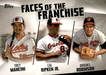 2019 Topps - Faces of the Franchise #FOF-4 Trey Mancini / Cal Ripken Jr. / Brooks Robinson Front