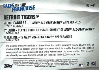 2019 Topps - Faces of the Franchise #FOF-11 Miguel Cabrera / Ty Cobb / Al Kaline Back