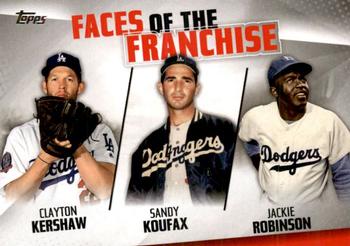 2019 Topps - Faces of the Franchise #FOF-14 Clayton Kershaw / Sandy Koufax / Jackie Robinson Front