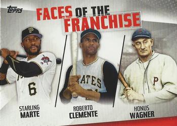 2019 Topps - Faces of the Franchise #FOF-22 Starling Marte / Roberto Clemente / Honus Wagner Front