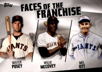 2019 Topps - Faces of the Franchise #FOF-25 Buster Posey / Willie McCovey / Mel Ott Front