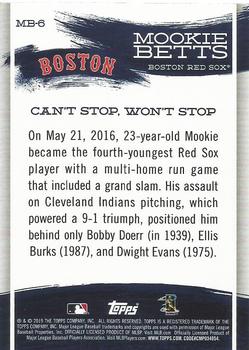 2019 Topps - Mookie Betts Star Player Highlights #MB-6 Mookie Betts Back