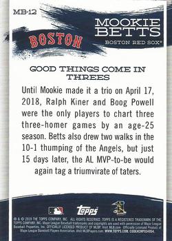 2019 Topps - Mookie Betts Star Player Highlights #MB-12 Mookie Betts Back