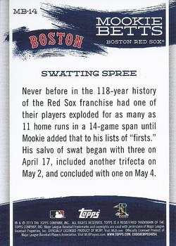 2019 Topps - Mookie Betts Star Player Highlights #MB-14 Mookie Betts Back