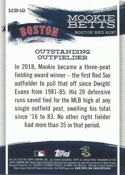 2019 Topps - Mookie Betts Star Player Highlights #MB-19 Mookie Betts Back