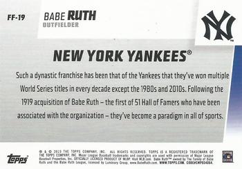 2019 Topps - Franchise Feats #FF-19 Babe Ruth Back