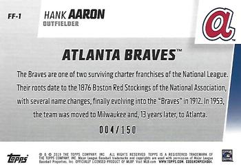 2019 Topps - Franchise Feats 150th Anniversary #FF-1 Hank Aaron Back