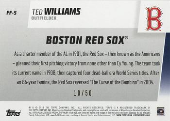 2019 Topps - Franchise Feats Gold #FF-5 Ted Williams Back