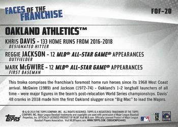 2019 Topps - Faces of the Franchise Blue #FOF-20 Mark McGwire / Reggie Jackson / Khris Davis Back