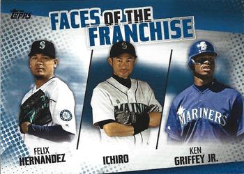 2019 Topps - Faces of the Franchise Blue #FOF-26 Ken Griffey Jr. / Ichiro / Felix Hernandez Front
