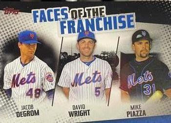 2019 Topps - Faces of the Franchise Black #FOF-18 Mike Piazza / David Wright / Jacob deGrom Front