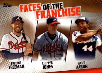 2019 Topps - Faces of the Franchise Gold #FOF-3 Hank Aaron / Chipper Jones / Freddie Freeman Front