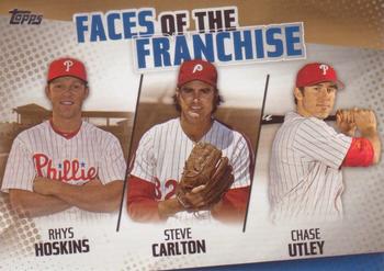 2019 Topps - Faces of the Franchise Gold #FOF-21 Chase Utley / Steve Carlton / Rhys Hoskins Front