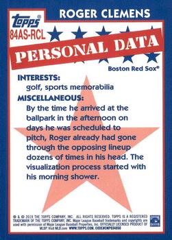 2019 Topps - 1984 Topps Baseball 35th Anniversary All-Stars #84AS-RCL Roger Clemens Back