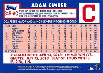2019 Topps - 1984 Topps Baseball 35th Anniversary Rookies #84R-AC Adam Cimber Back