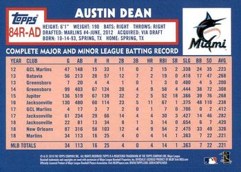 2019 Topps - 1984 Topps Baseball 35th Anniversary Rookies #84R-AD Austin Dean Back