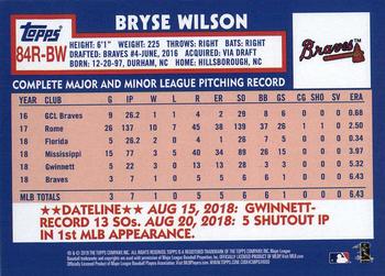 2019 Topps - 1984 Topps Baseball 35th Anniversary Rookies #84R-BW Bryse Wilson Back